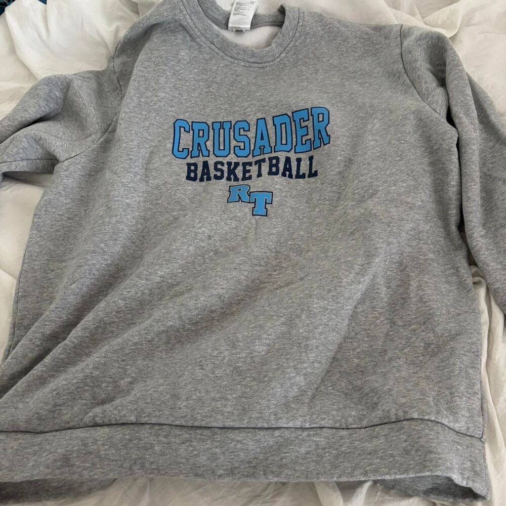 ADIDAS Unisex Women's Men's Crewneck Crusader XL Basketball Blue Grey Sweatshirt